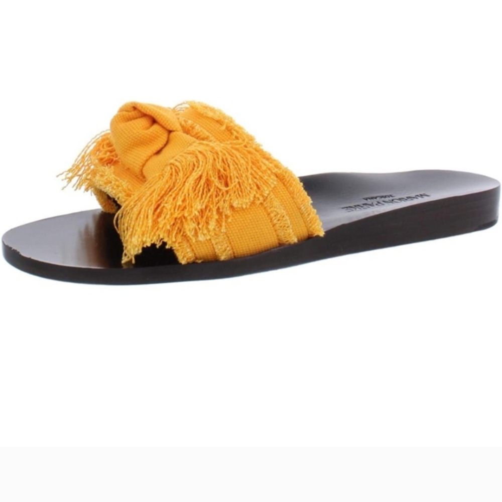 Marion Parke Jordan Marigold Fringe Knot Sandal sz 38